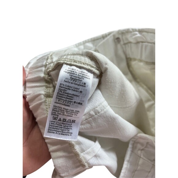 J Crew White Crop Elastic Paper Bag  Waist Denim Size 29 - Picture 8 of 9